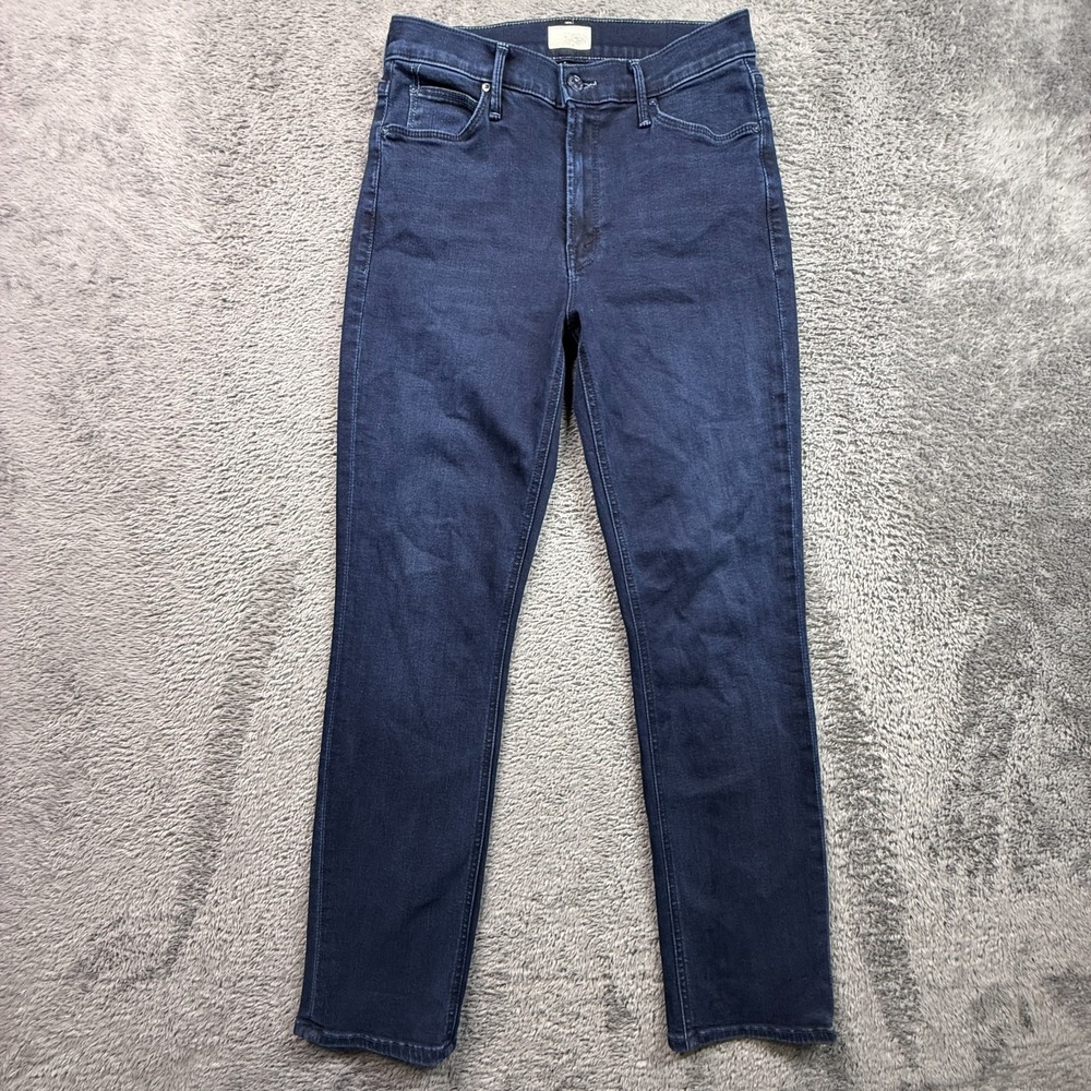 Mother The Mid Rise Dazzler Ankle Jeans Indigo Blue 28x28 Stretch Denim USA Made